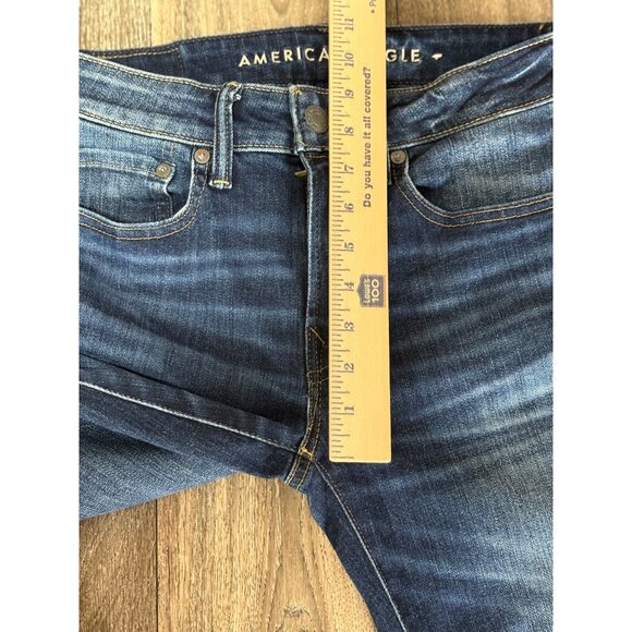 AMERICAN EAGLE NEXT LEVEL AIRFLEX WOMENS 28X30 DENIM BLUE STRETCH SLIM STRAIGHT - Picture 4 of 9